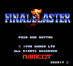 Final Blaster title screen for PC Engine
